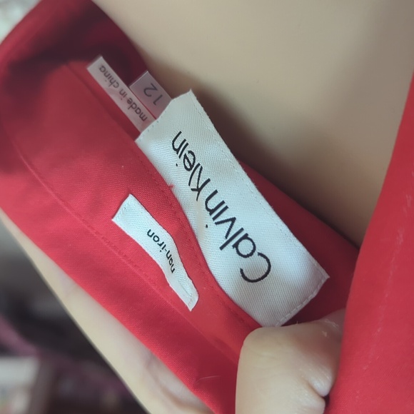 Calvin Klein Red Button-Down Shirt - Picture 7 of 7